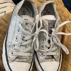 Converse Silver Athletic Shoes